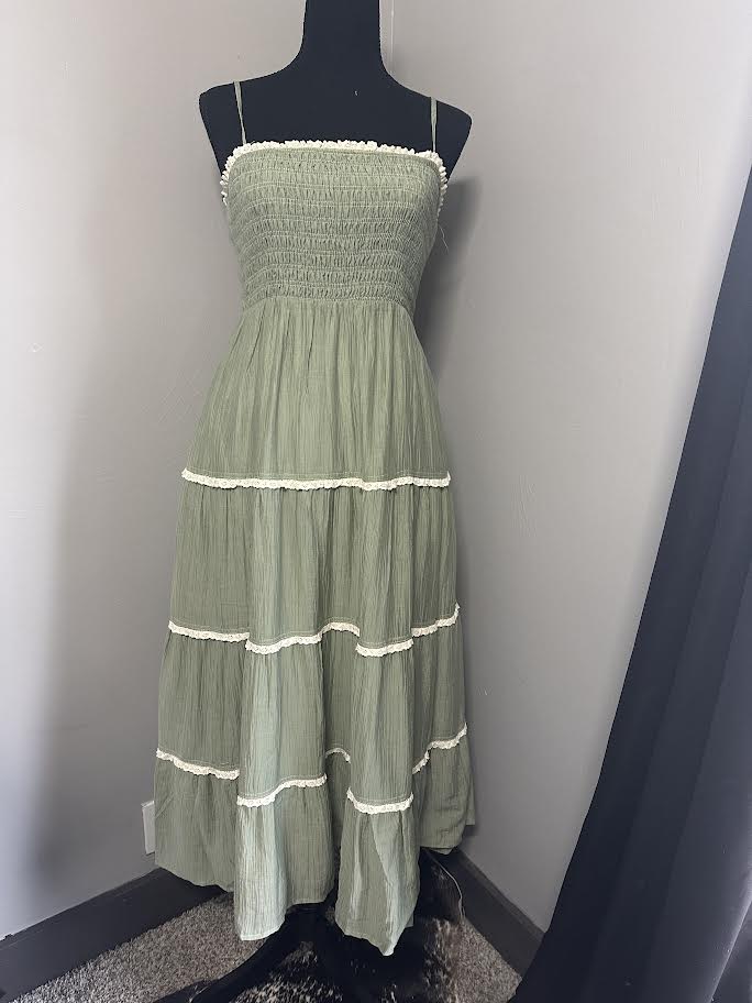 green lace summer dress
