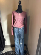 Henley long sleeve, purple