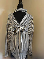 black/white striped dress shirt