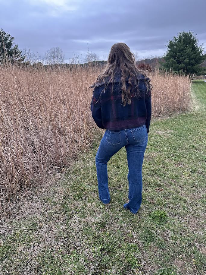 Plain wool blend jacket zip