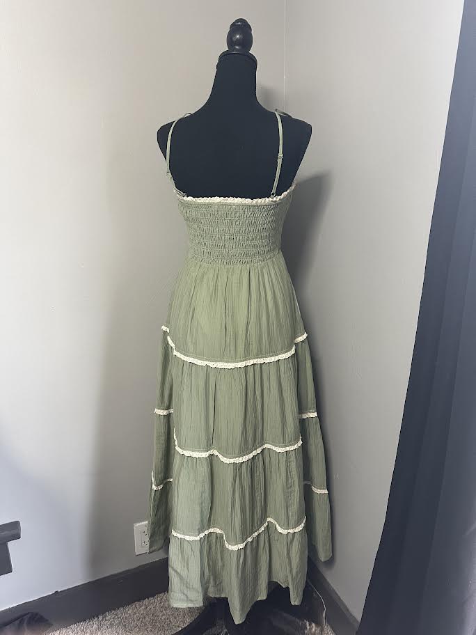 green lace summer dress
