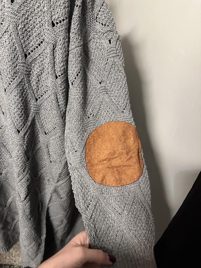 Hooded tan knit sweater