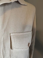 soft waffle knit button jacket