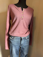 Henley long sleeve, purple