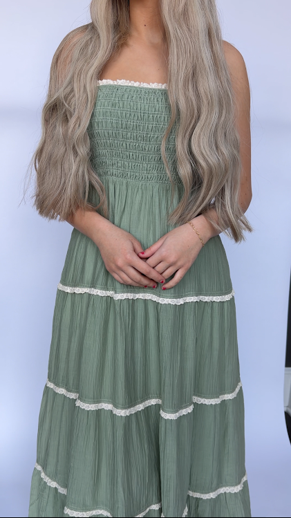 green lace summer dress