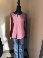 Henley long sleeve, purple