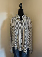 black/white striped dress shirt