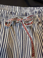 Striped wide leg, drawstring pants