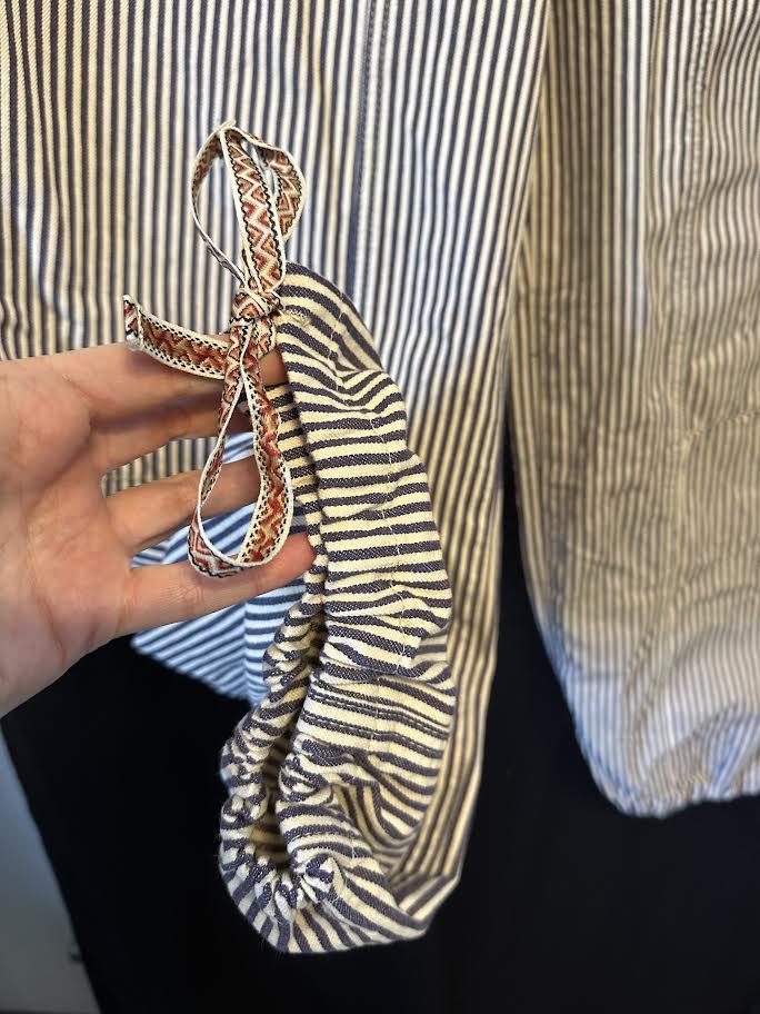 Striped wide leg, drawstring pants