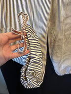 Striped wide leg, drawstring pants