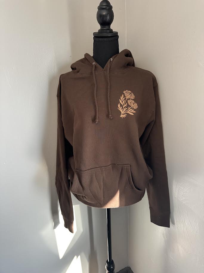 Brown floral hoodie sweatshirt