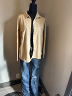 soft waffle knit button jacket