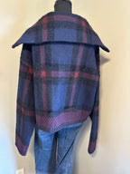 Plain wool blend jacket zip