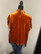 Burnt orange velvet long sleeve