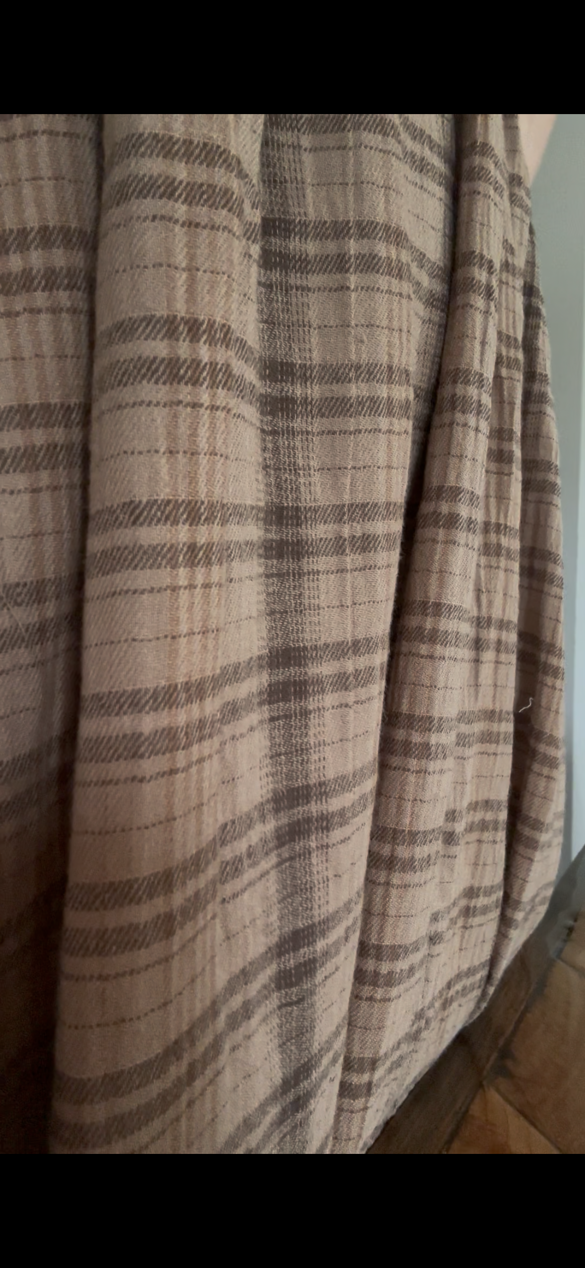 Brown plaid long dress